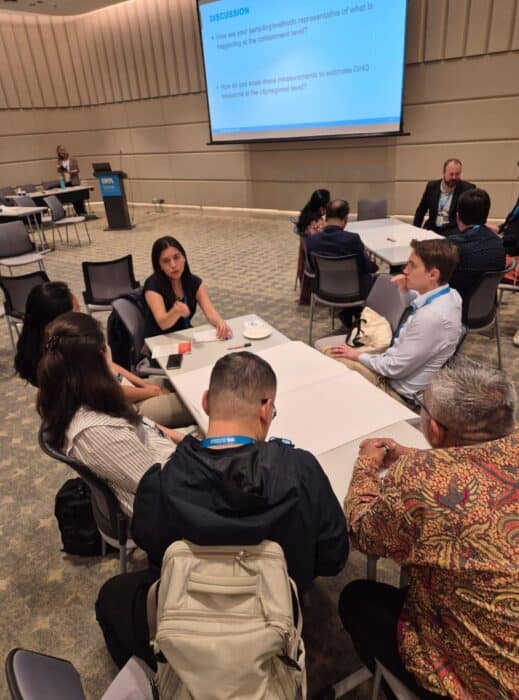 Photograph of Tania facilitating at the IWA workshop